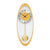 AMS Bozen W7417 Wanduhr Gold • Quarz-Pendelwerk • Ovale Glasplatte