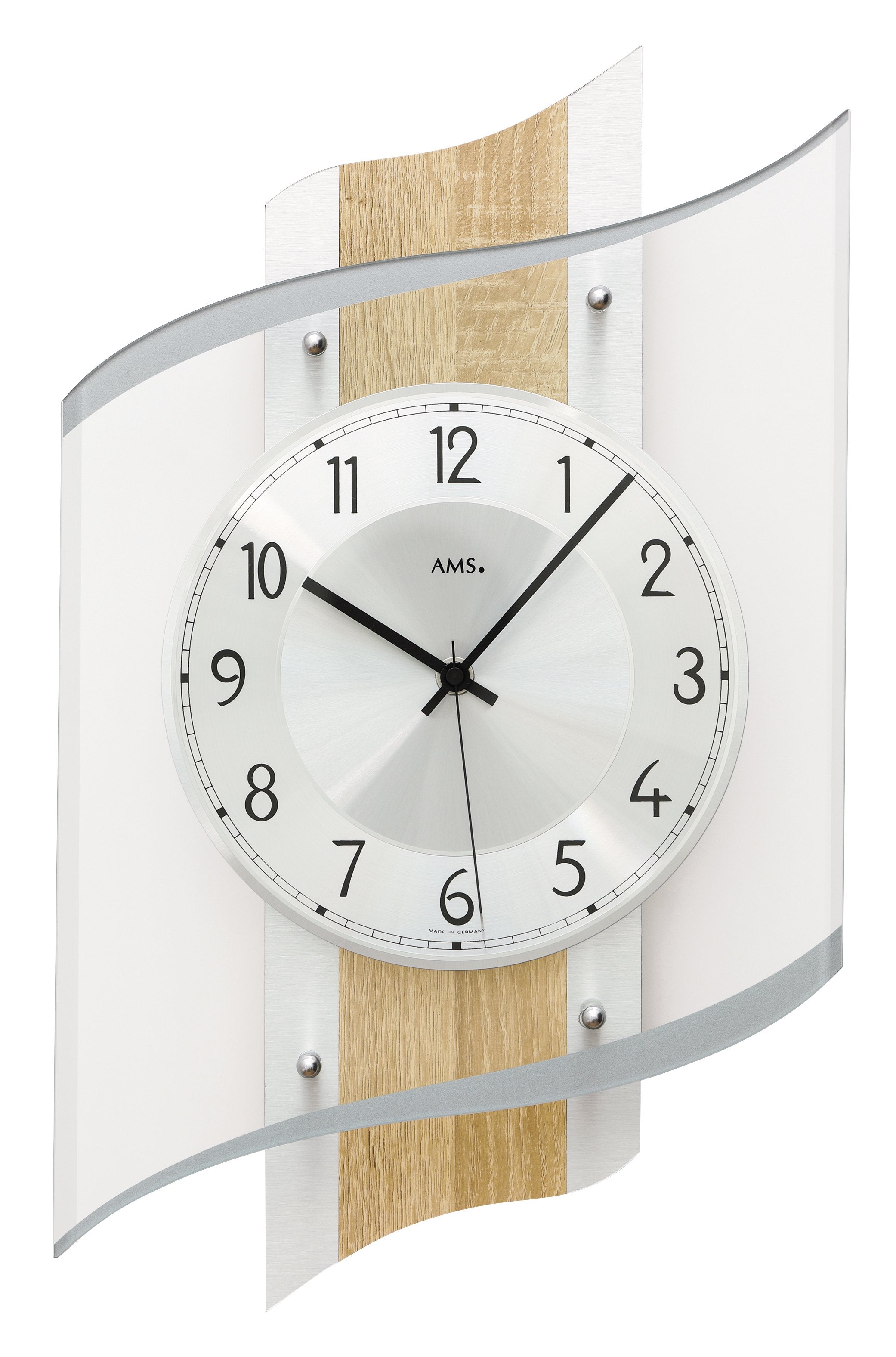 AMS Heidelberg F5520 Wanduhr Sonoma-Eiche • Funk-Uhrwerk • Made in Germany