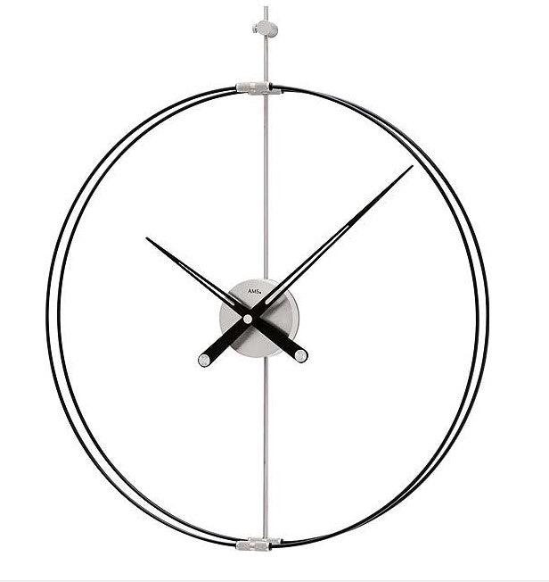 AMS Design W9656 Wanduhr Silber • Modernes Purismus-Design • Metall & Carbon