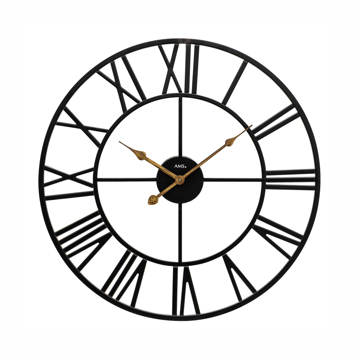 AMS W9685 Wanduhr Metall • Quarzwerk • Metallgehäuse