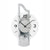AMS W9678 Wanduhr Silber • Holzgehäuse mit Aluminium-Auflage • Facettiertes Mineralglas