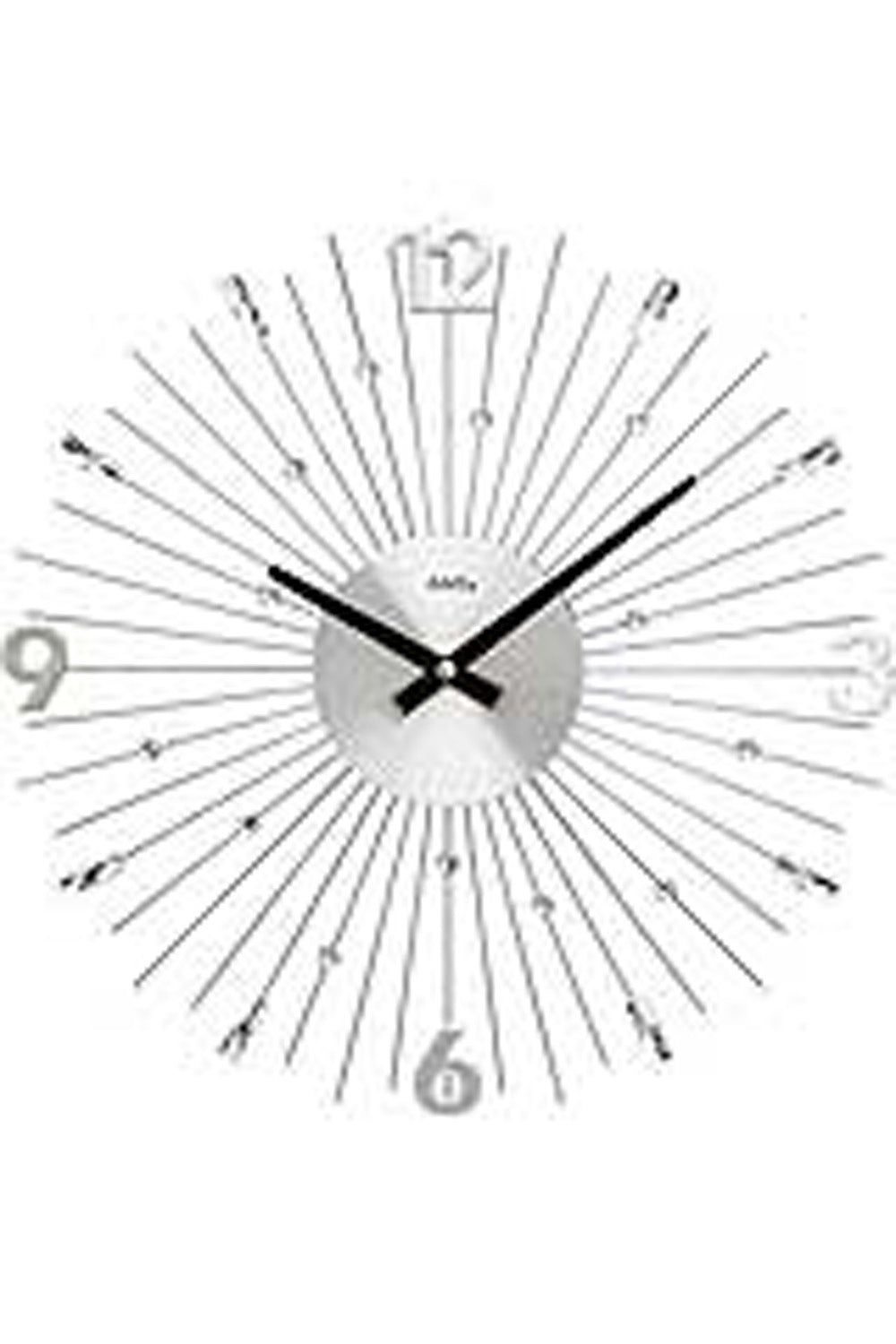 AMS W9652 Wanduhr Silber • Quarzwerk • Metallstäbe