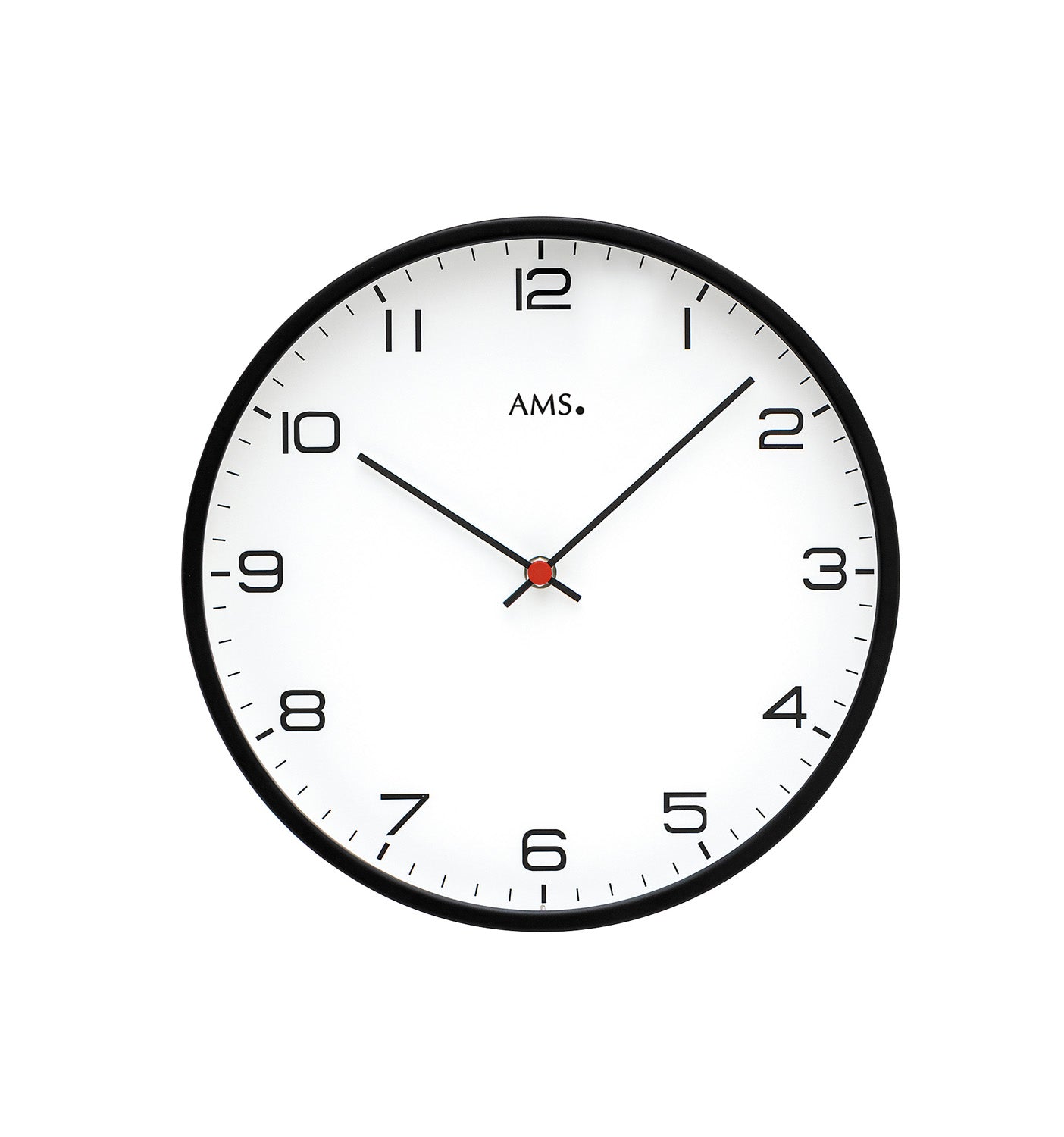 AMS W9659 Wanduhr Schwarz • Metallgehäuse • Mineralglas