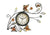AMS W9446 Wanduhr Metall • Quarzwerk • Mineralglas