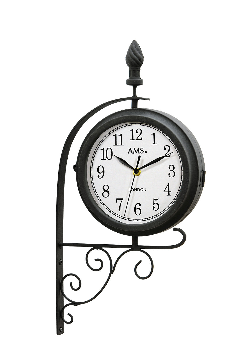 AMS W9433 Wanduhr • Doppelseitige Drehwanduhr • Mineralglas