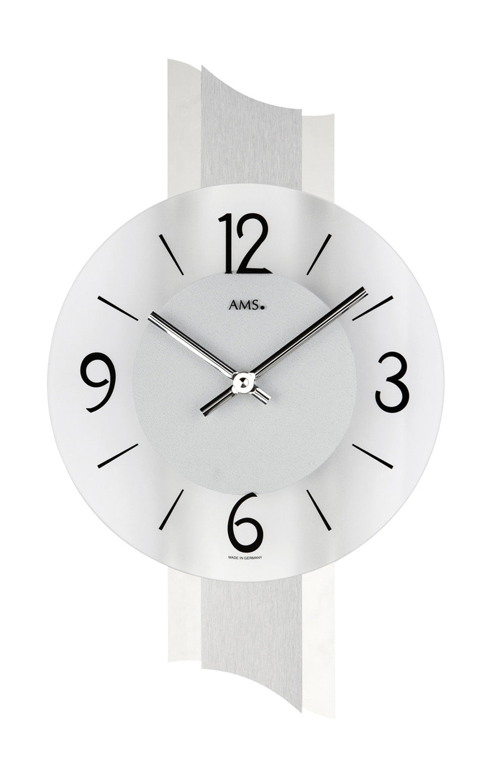 AMS W9394 Wanduhr Schiefer/Aluminium • Quarzwerk • Mineralglas