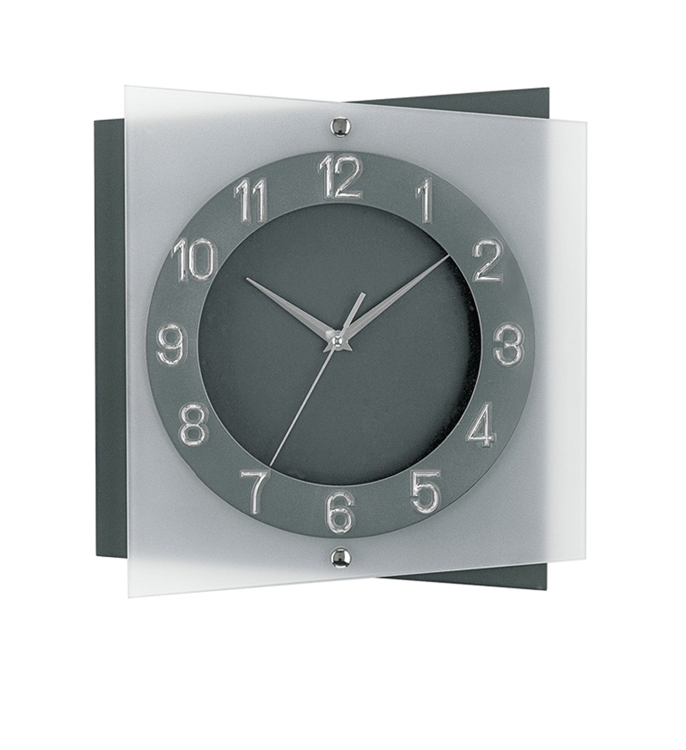 AMS W9323 Wanduhr Anthrazit • Geräuschloses Sweep-Uhrwerk • Mineralglas