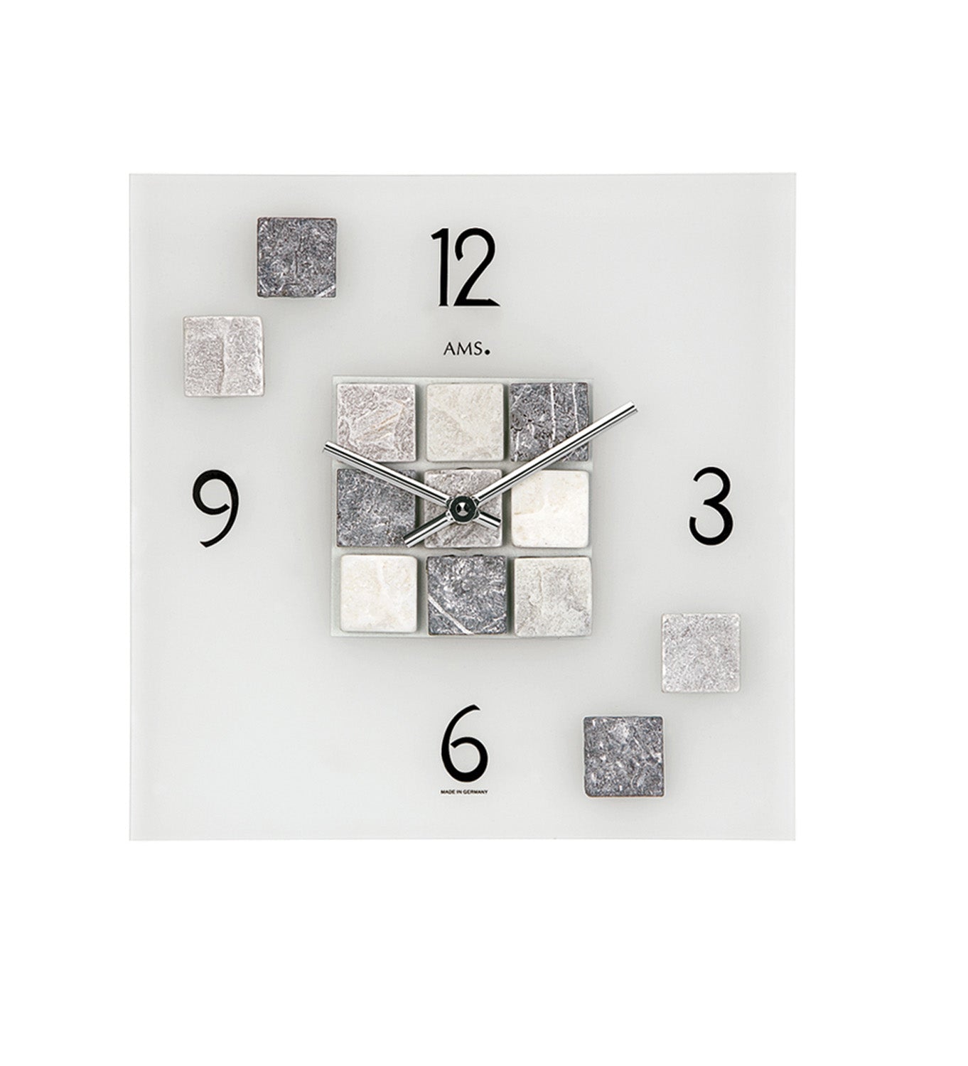 AMS W9276 Wanduhr Naturstein • Quarzwerk • Mineralglas