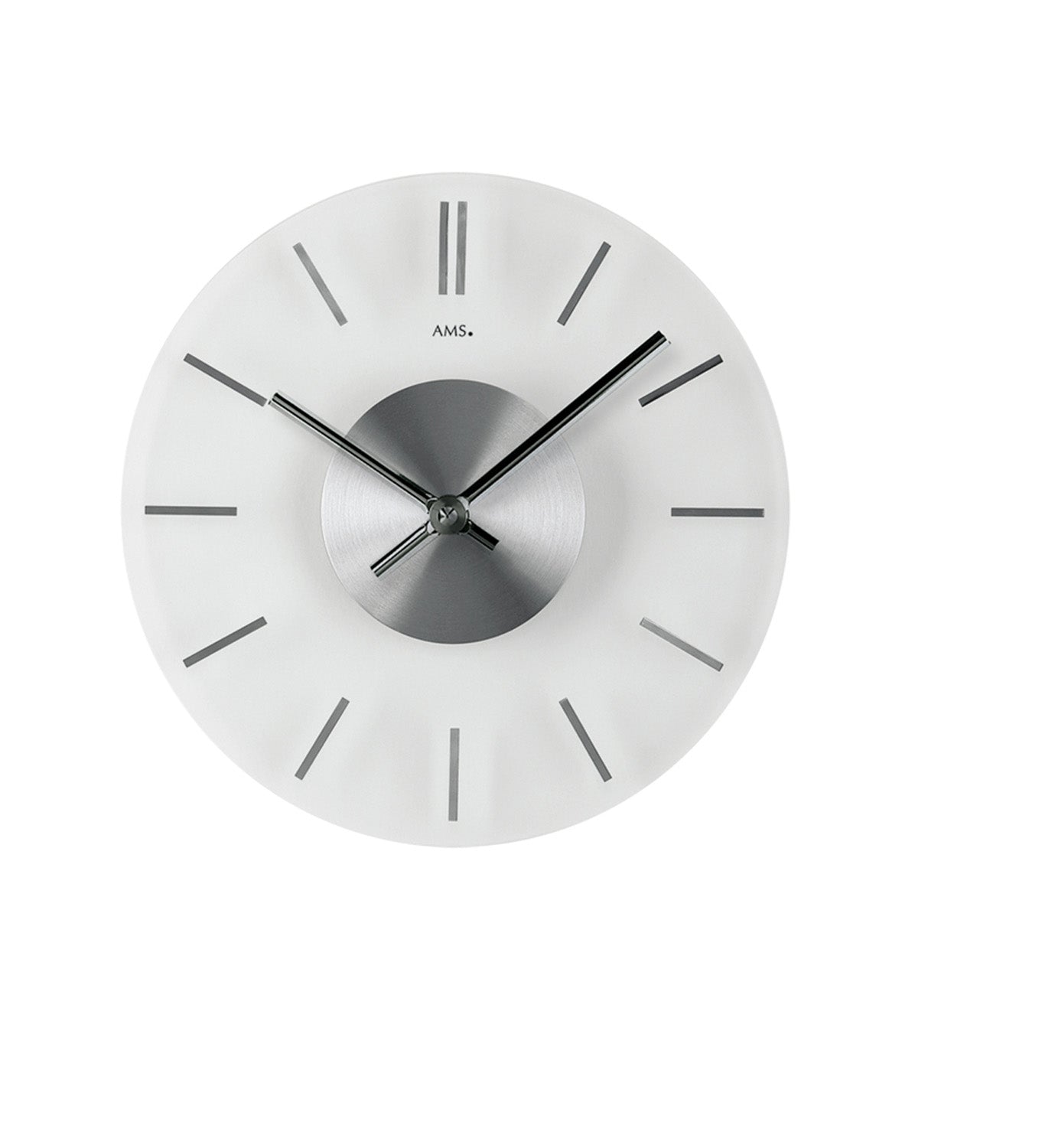 AMS W9318 Wanduhr Aluminium • Mineralglas • Quarzwerk
