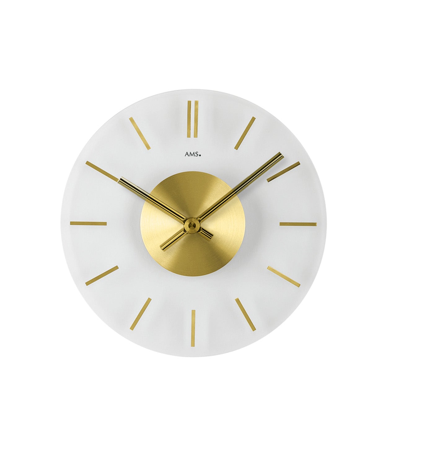 AMS W9319 Wanduhr Messing • Mineralglas • Quarzwerk