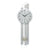 AMS Acento F5330 Wanduhr Aluminium • Funk-Pendelwerk • Gewölbtes Mineralglas
