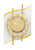 AMS F5505Q Wanduhr Gold • Quarzwerk • Mineralglas mit Zahlenring