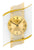 AMS F5515Q Wanduhr Messing • Facettiertes Mineralglas • Holzgehäuse mit Messing-Veredelung