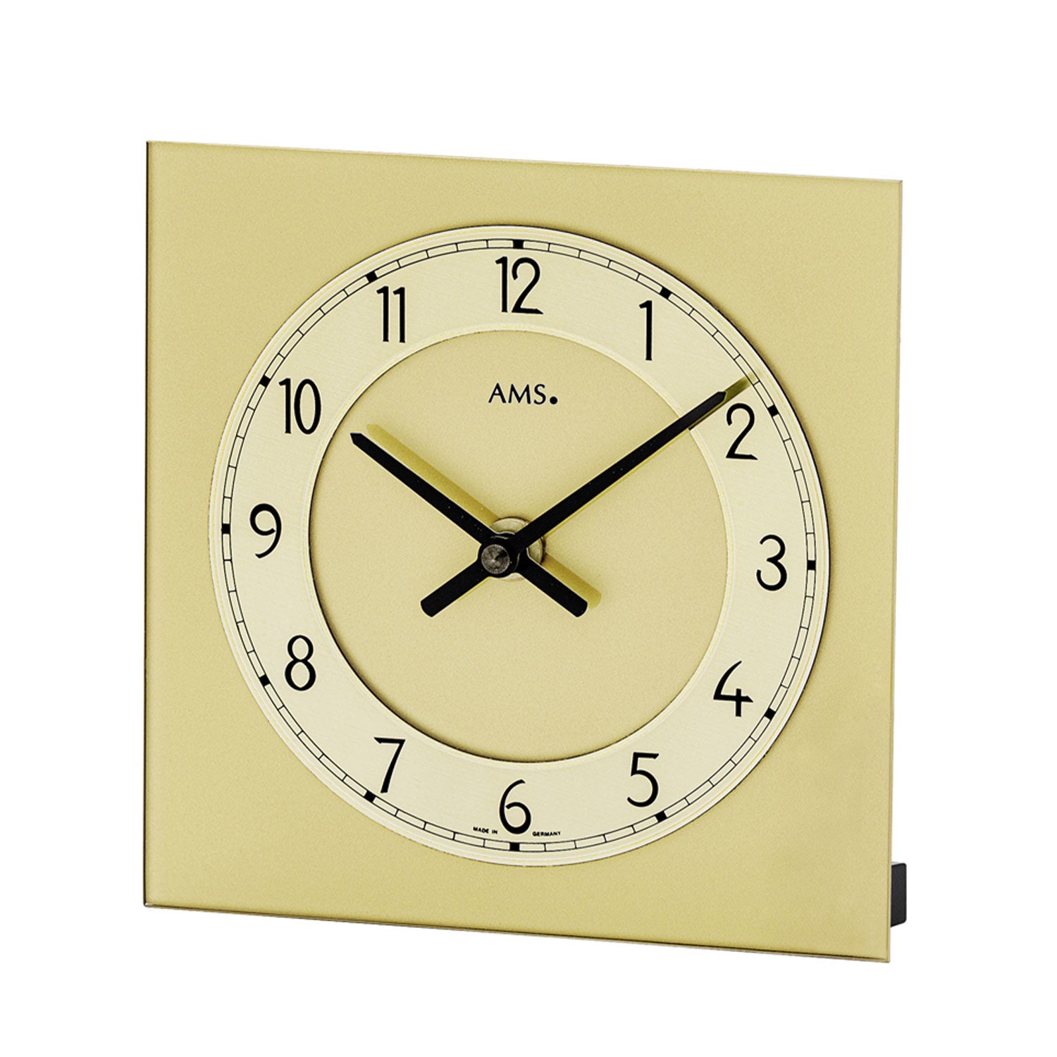 AMS T1249 Tischuhr Messing • Quarzwerk • Mineralglas