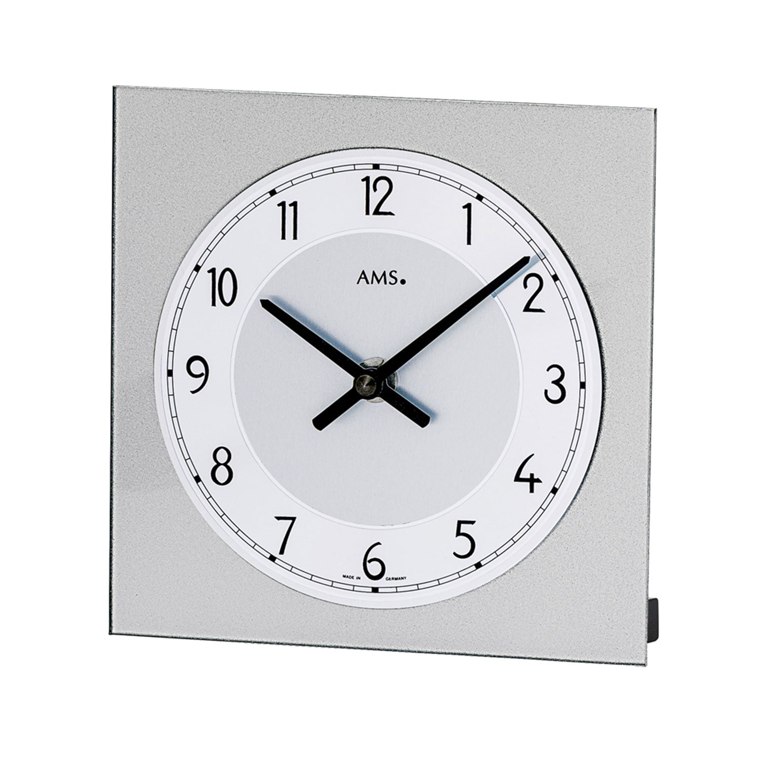 AMS T1248 Tischuhr Silber • Quarzwerk • Mineralglas