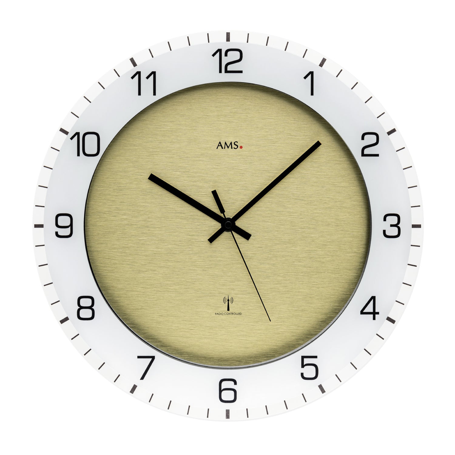 AMS F5593 Wanduhr Beige • Funkwerk • Mineralglas bedruckt
