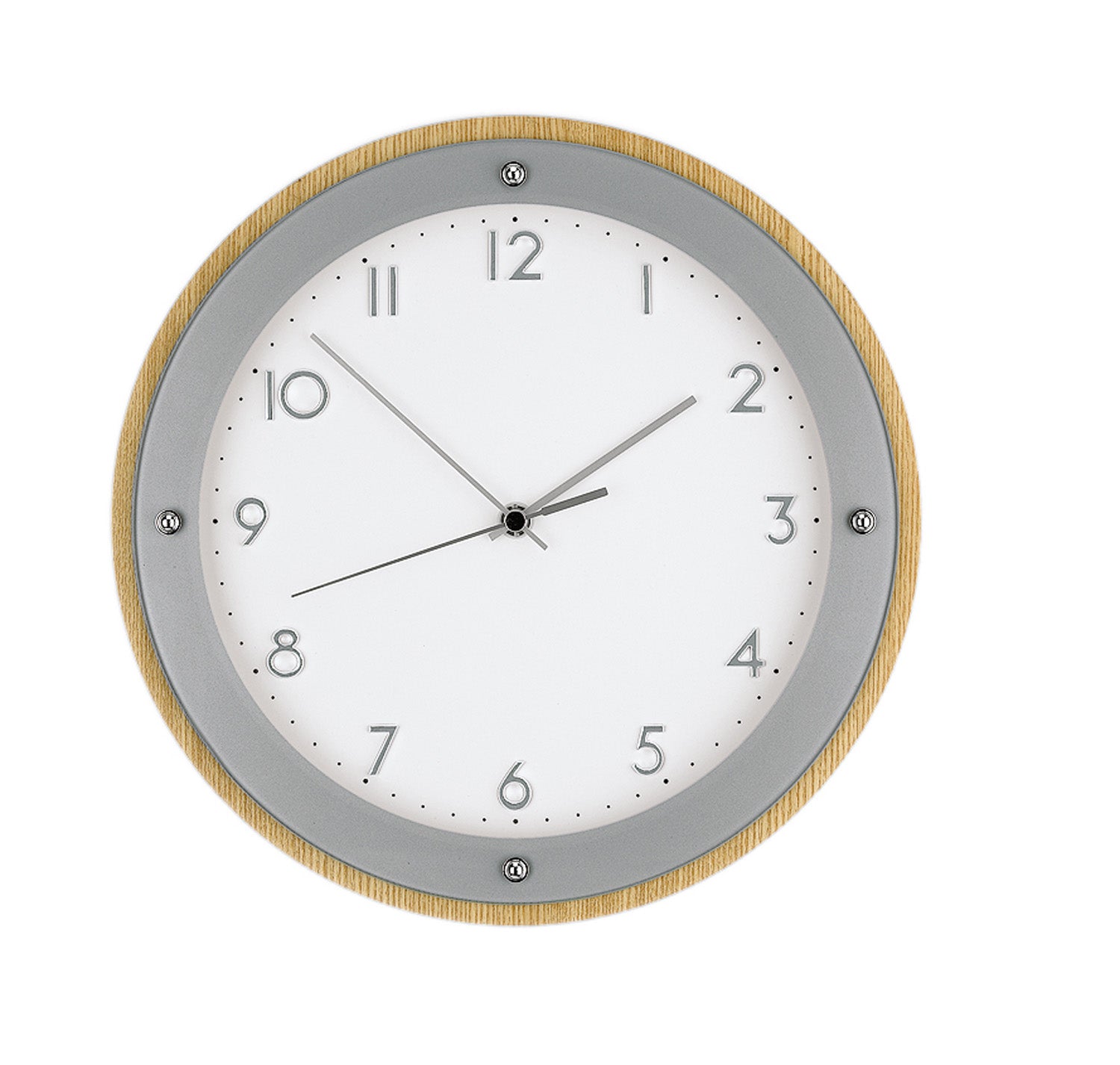 AMS F5846Q Wanduhr Holzfarben • Quarzwerk • Aufgelegte Zahlen