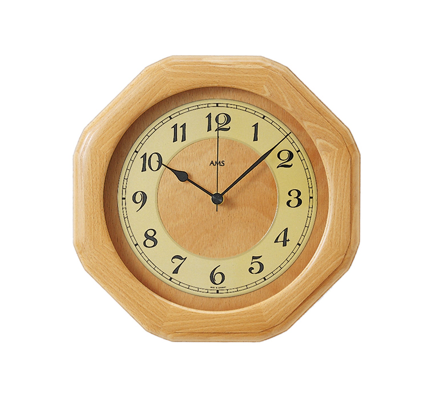AMS Funk-Wanduhr F5859/18 Wanduhr Buche • Funkwerk • Mineralglas