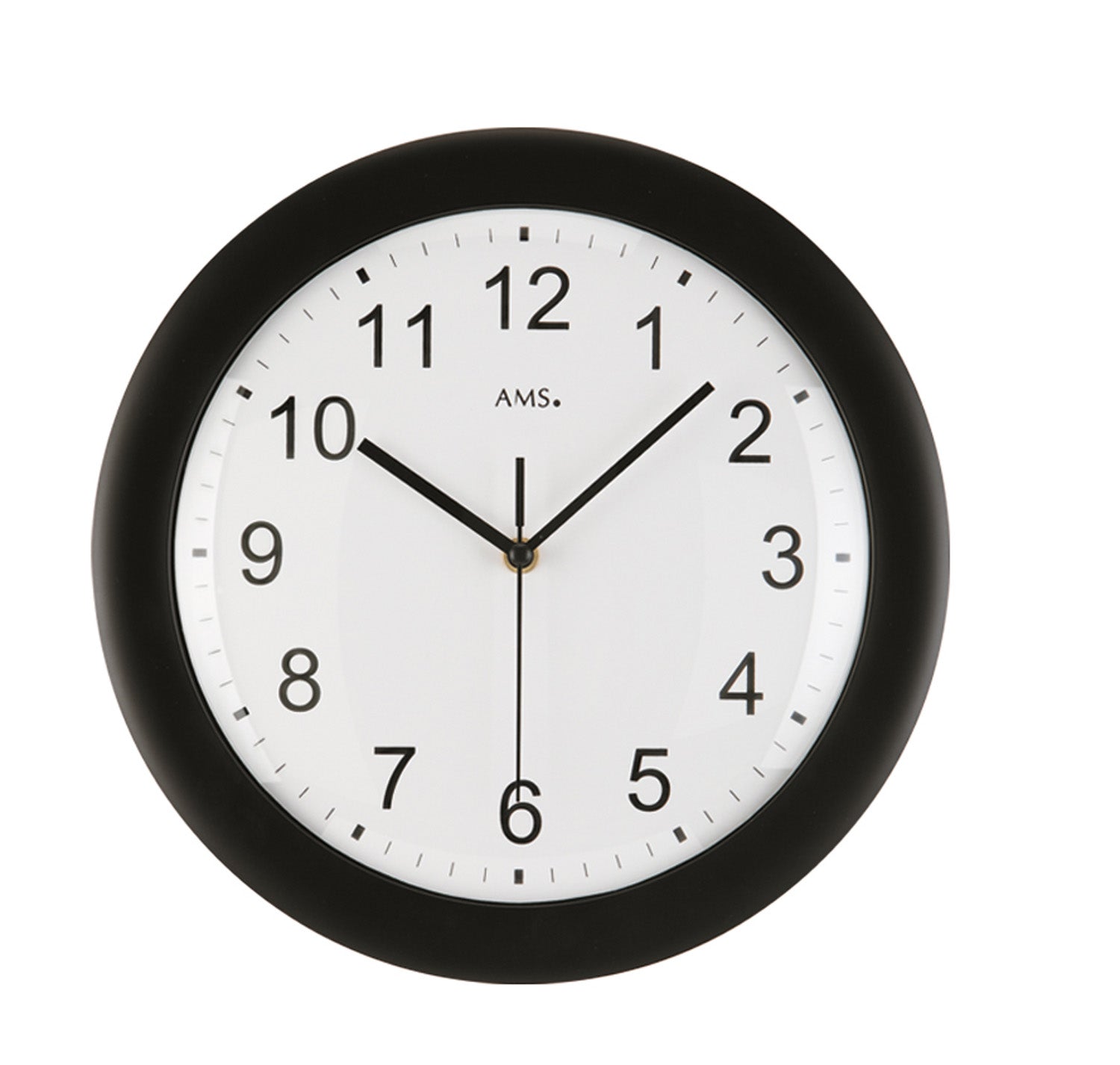 AMS Funk-Wanduhr F5935 Wanduhr Schwarz • Funkwerk • Gewölbtes Mineralglas