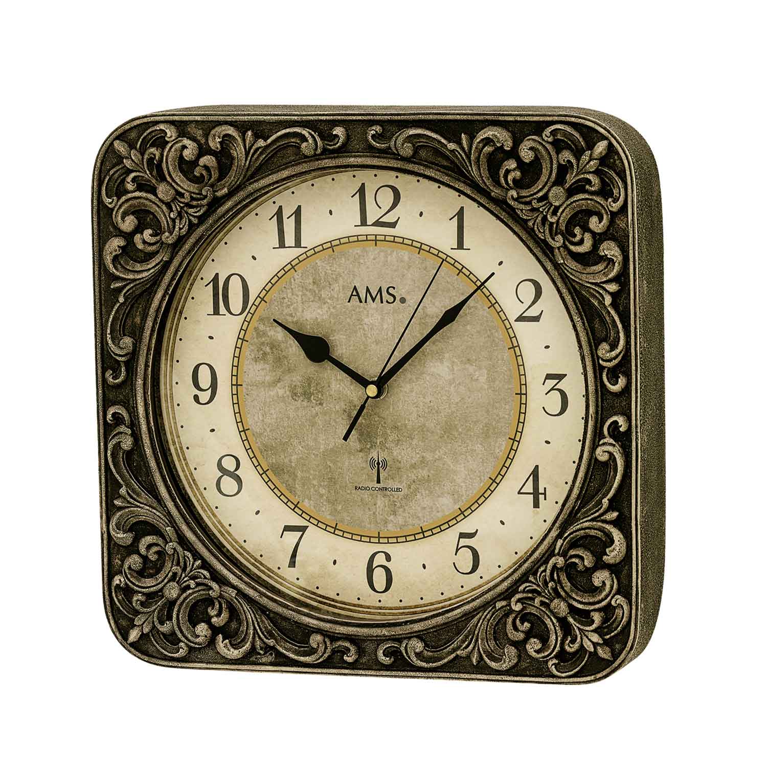 AMS Funk-Wanduhr F5968 Wanduhr • Funkwerk • Mineralglas