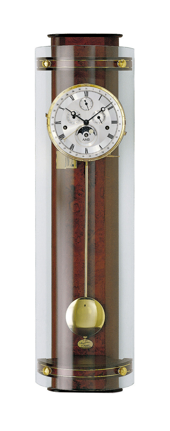 AMS Regulator R3633/1 Wanduhr Nussbaum • Westminster-Schlagwerk • Mondphase