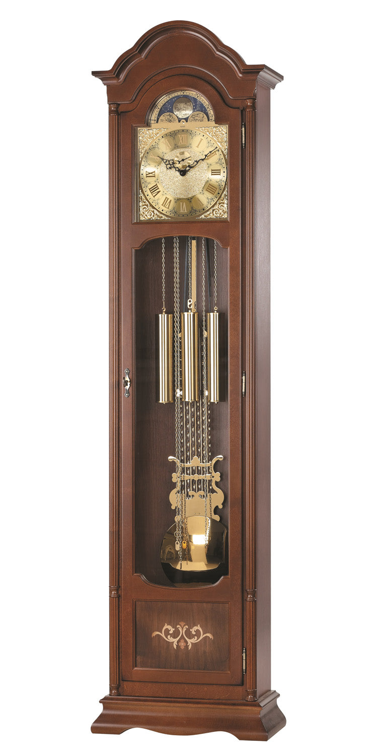 AMS S2022/1 Standuhr Nussbaum • Westminster Kettenzugwerk • Mondphase