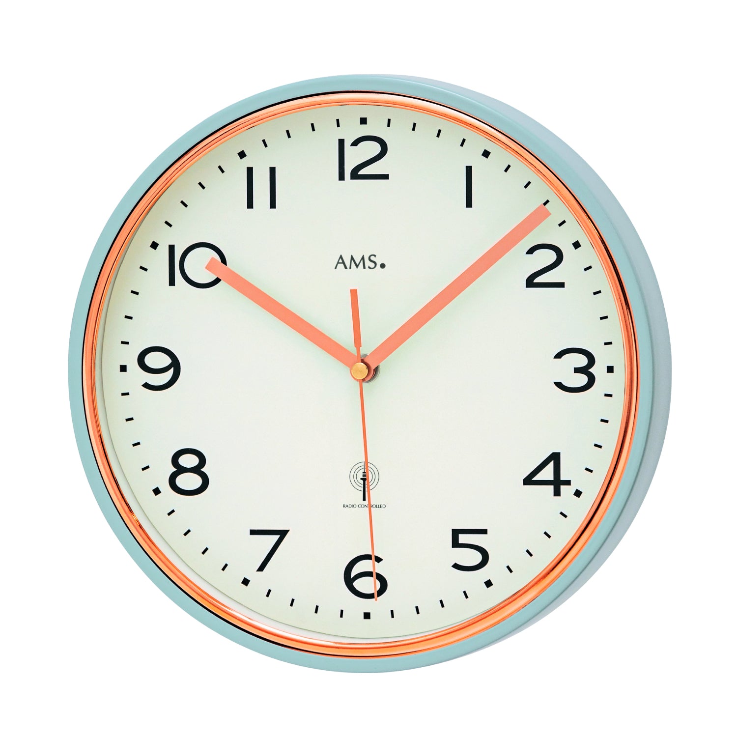 AMS F5509 Wanduhr Gold • Funkwerk • Mineralglas