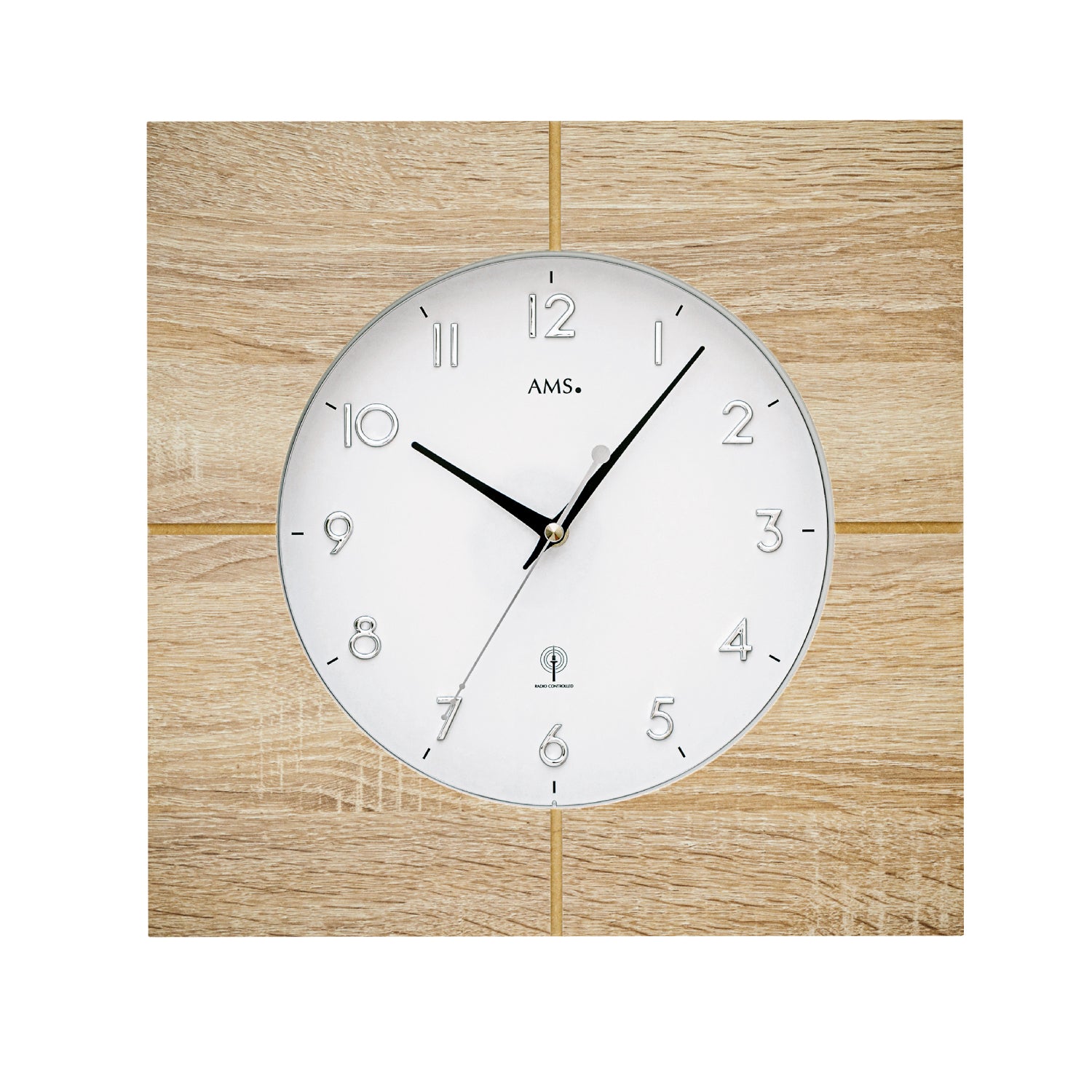 AMS F5545 Wanduhr Sonoma-Eiche • Funkwerk • Mineralglas