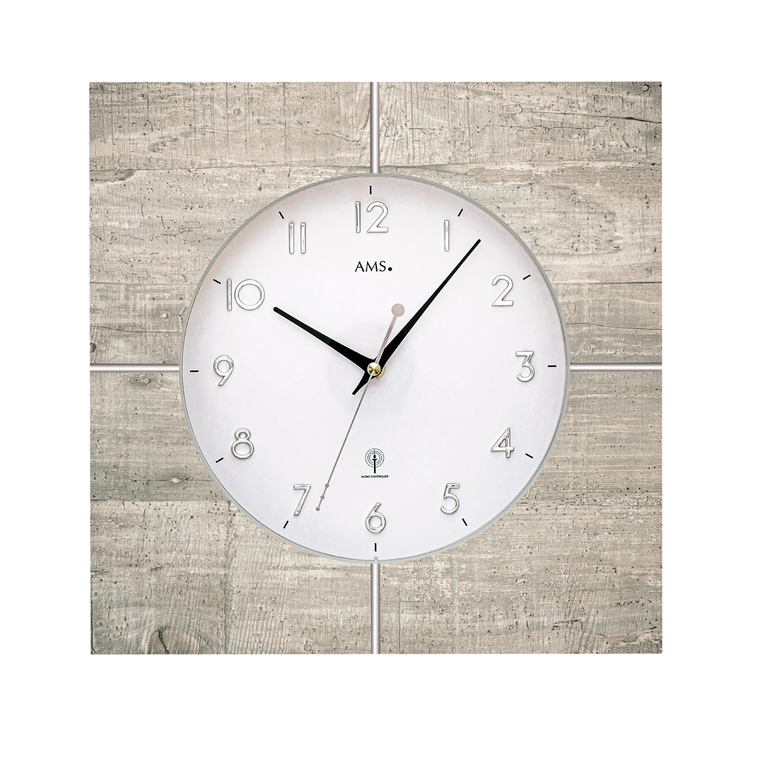 AMS F5547 Wanduhr Betonstruktur • Funkwerk • Mineralglas