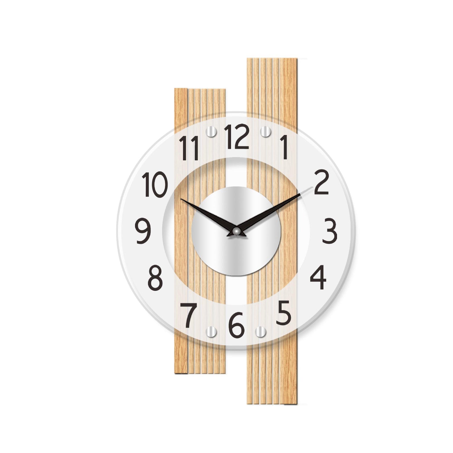 AMS F5874 Wanduhr Buche • Funkwerk • Satiniertes Mineralglas
