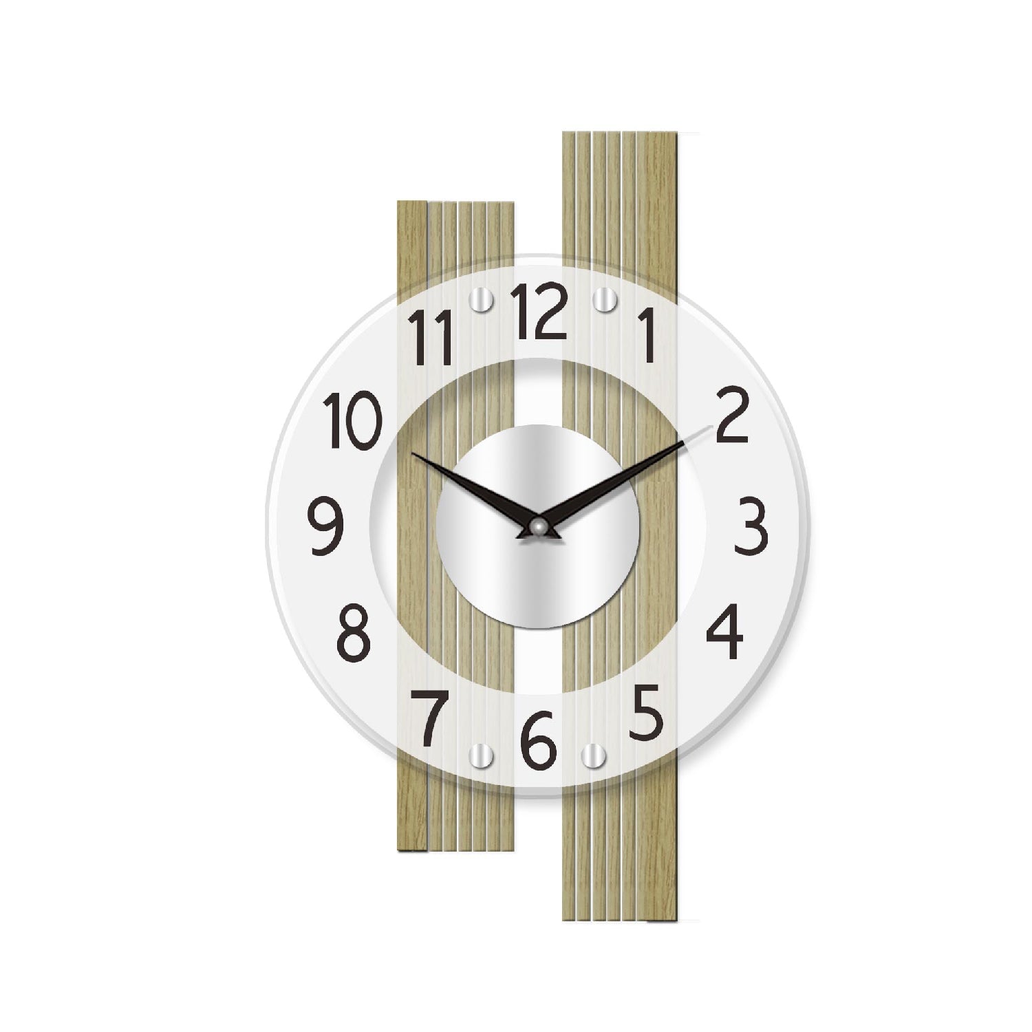 AMS F5875 Wanduhr Eiche • Funkwerk • Satiniertes Mineralglas