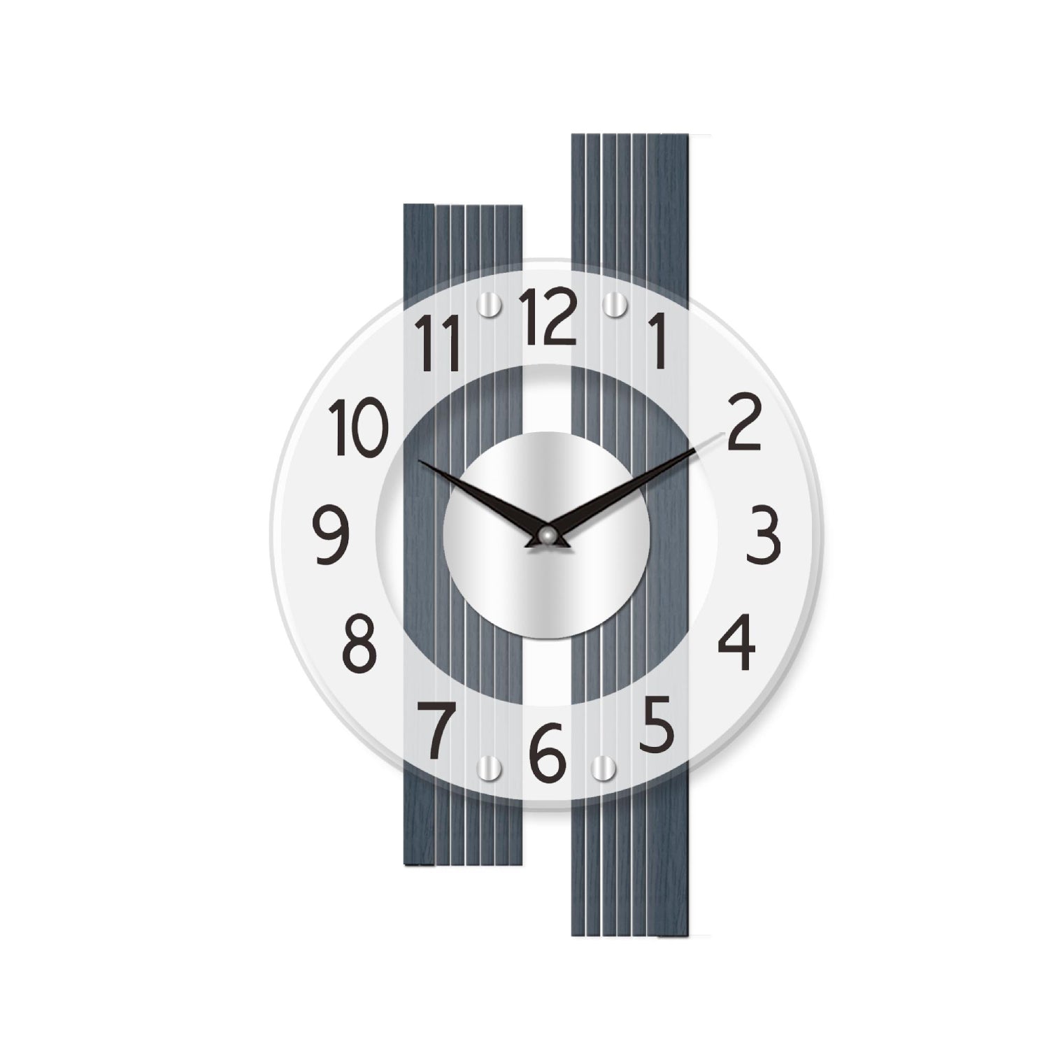 AMS F5876 Wanduhr Anthrazit • Funkwerk • Satiniertes Mineralglas