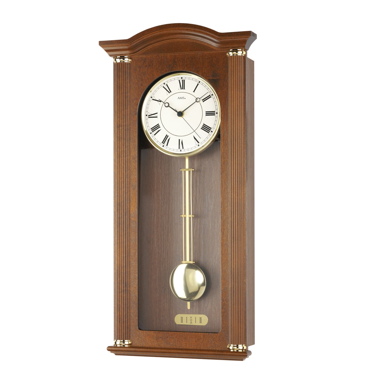 AMS Regulator R2765/1 Wanduhr Nussbaum • Westminster Schlagwerk • 8-Tage-Werk