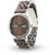 Pulsera de hombre con correa de madera, esfera marrón y ventana de fecha