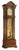Reloj de pie de madera con esfera de cristal y mecanismo de péndulo, caja curvada