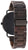 Reloj de madera para hombre con correa de madera marrón oscuro y caja lateral