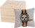 Pulsera de mujer con esfera negra, correa de madera y bisel con pedrería