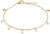 Pulsera de eslabones en tono dorado con perlas y pequeños dijes redondos