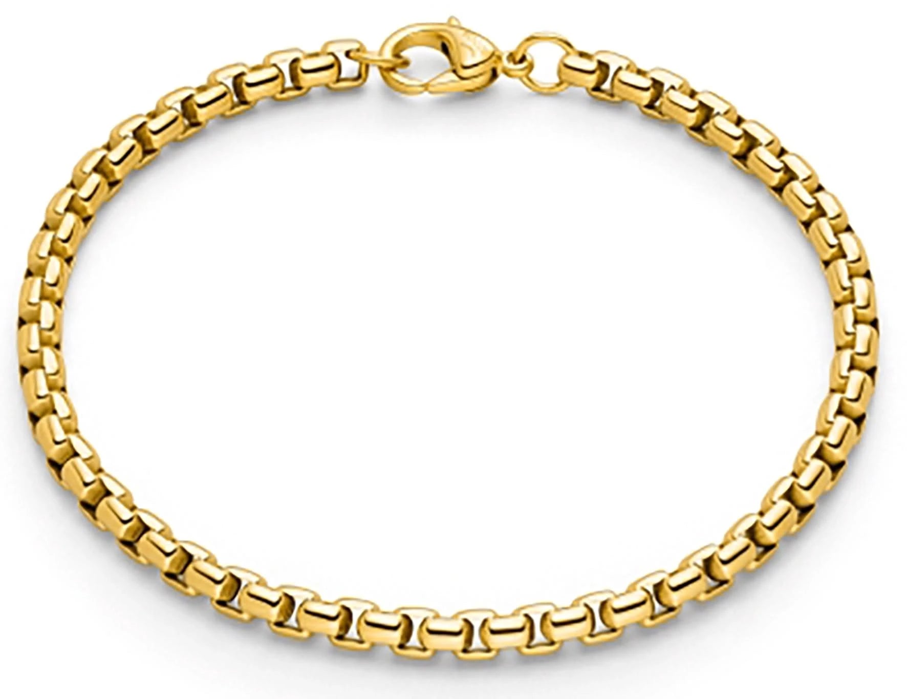 Pulsera de titanio chapado en oro con eslabones rectangulares