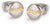 Pendientes de titanio con onda dorada y pequeño diamante, redondos