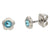Pendientes de titanio en forma de flor con piedra azul