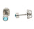 Pendientes de titanio con piedra azul redonda de Swarovski