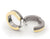 Aros chapados en oro con aro exterior plateado y borde dorado