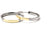 Pendientes de aro de acero inoxidable parcialmente dorados con detalle dorado, plateados