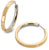 Aros dorados de metal, forma de anillo lisa con borde interior.