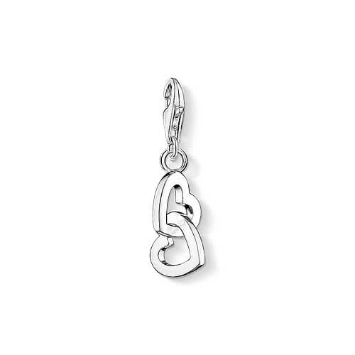 Colgante de corazón de plata de ley 925 con motivo de corazón y ojal