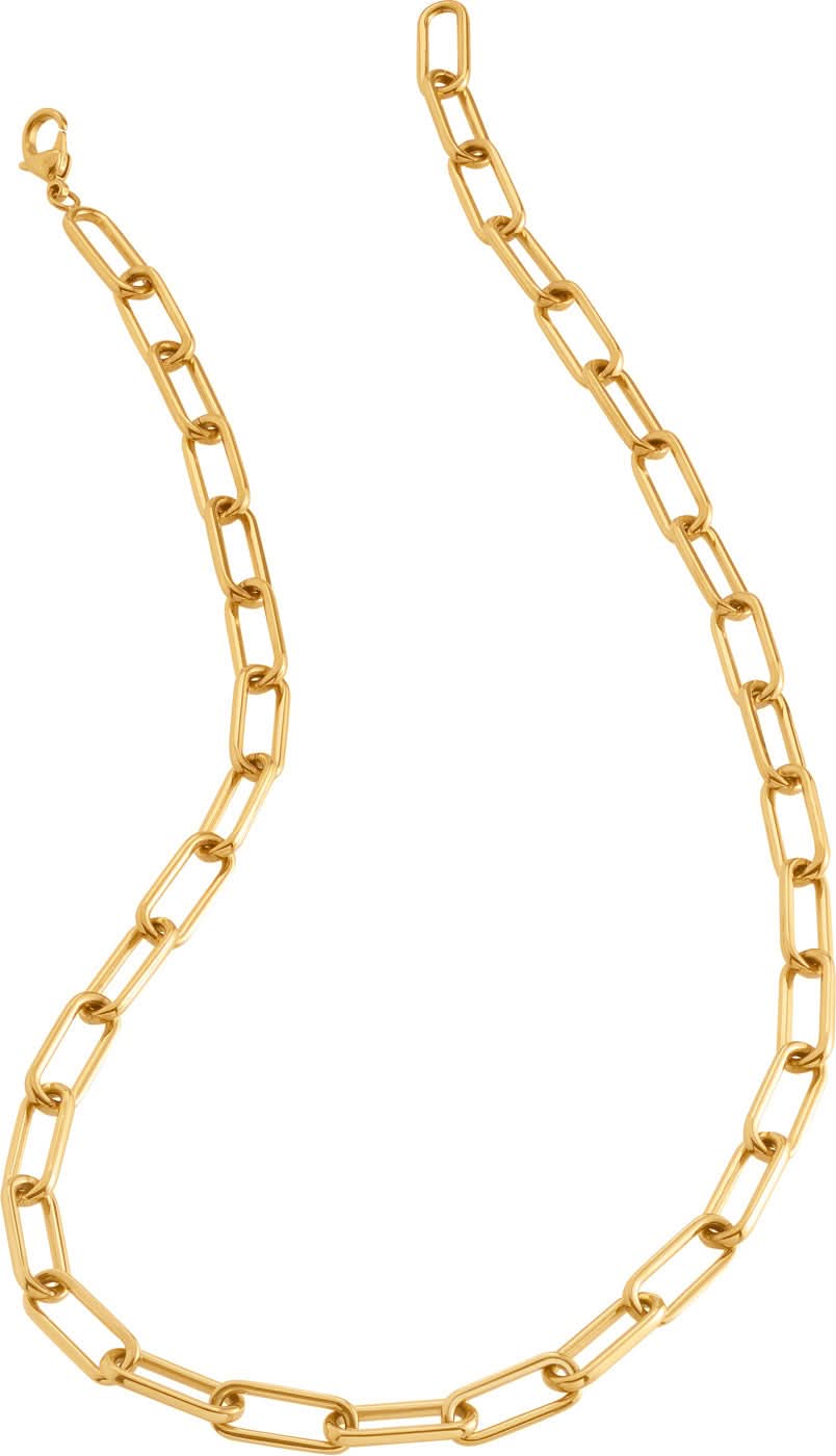 Collar de titanio puro chapado en oro con cadena de eslabones