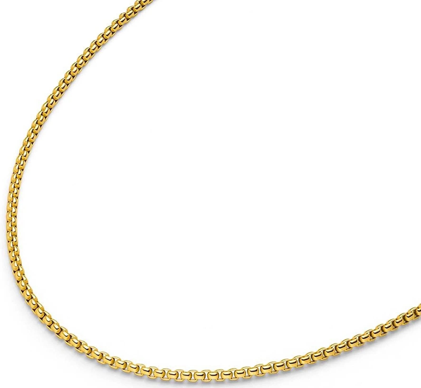 Cadena veneciana chapada en oro como collar con cadena de eslabones, corte de cadena uniforme