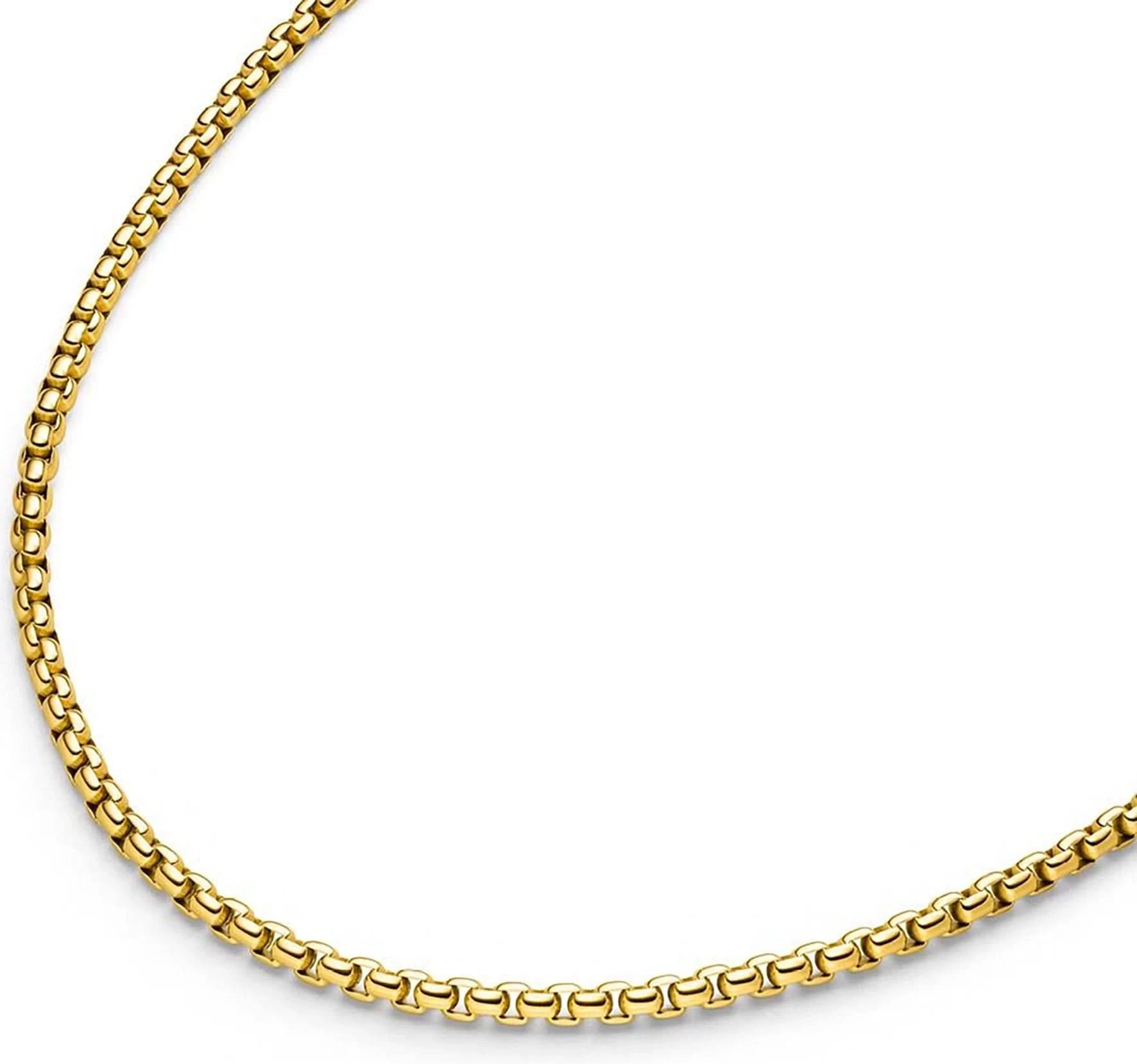 Collar chapado en oro con cadena de eslabones Veneciana, trabajada uniformemente