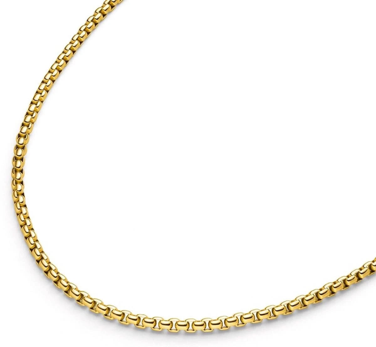 Collar chapado en oro con cadena de eslabones tipo caja, titanio, aspecto de eslabones sólidos
